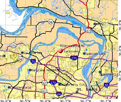 Florissant, MO map