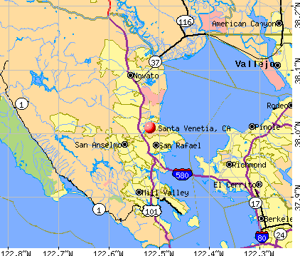 Santa Venetia, CA map