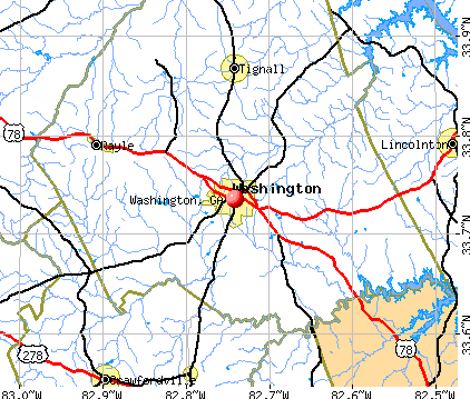 Washington, GA map