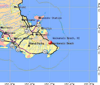 Waimanalo Beach, HI map