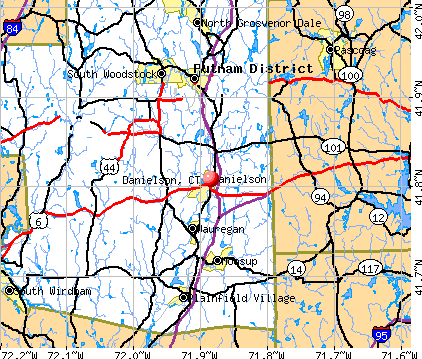 Danielson, CT map