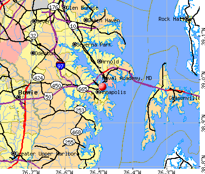 Naval Academy, MD map