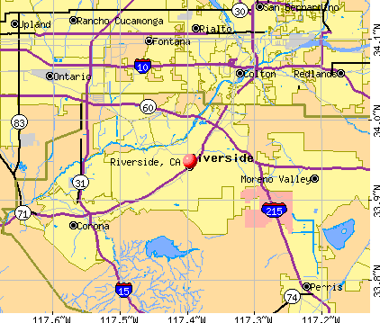 Riverside, CA map