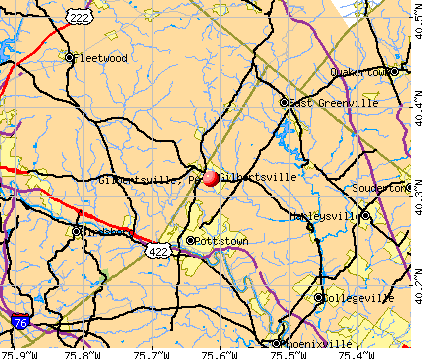 Gilbertsville, PA map