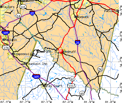 Woodruff, SC map