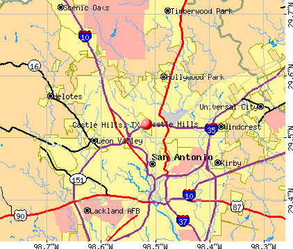 Castle Hills, TX map