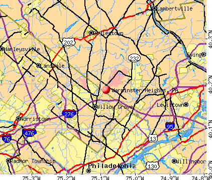 Warminster Heights, PA map