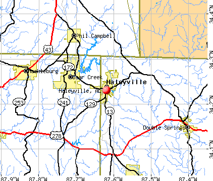 Haleyville, AL map