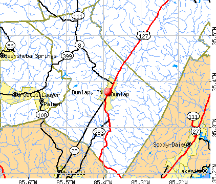 Dunlap, TN map