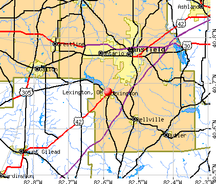Lexington, OH map