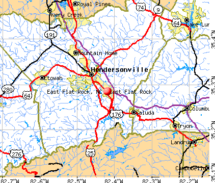 East Flat Rock, NC map