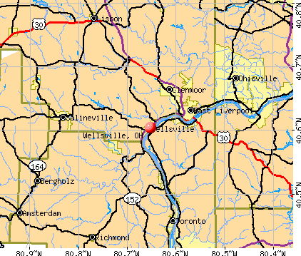 Wellsville, OH map