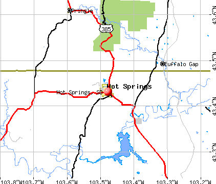 Hot Springs, SD map