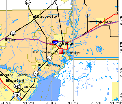 West Orange, TX map