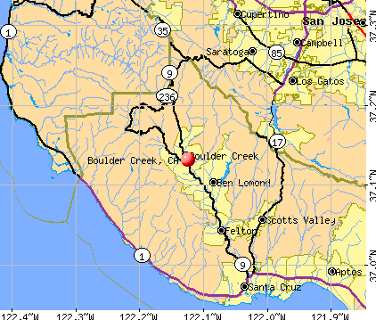 Boulder Creek, CA map