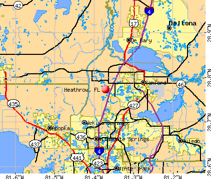 Heathrow, FL map