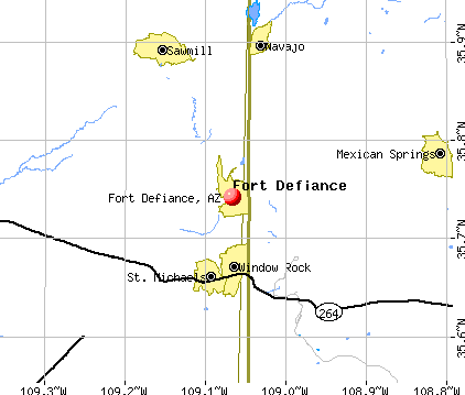 Fort Defiance, AZ map