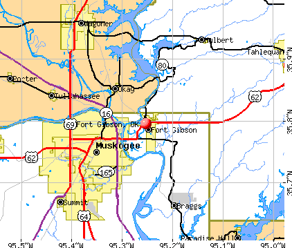 Fort Gibson, OK map