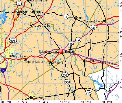 Zebulon, NC map