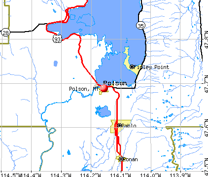 Polson, MT map