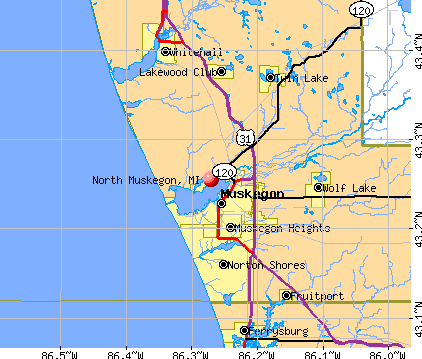 North Muskegon, MI map