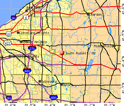 South Russell, OH map