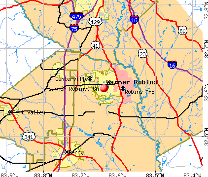 Warner Robins, GA map