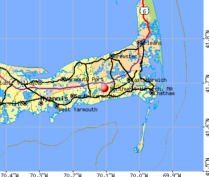 Northwest Harwich, MA map