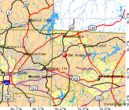 Oak Ridge, NC map