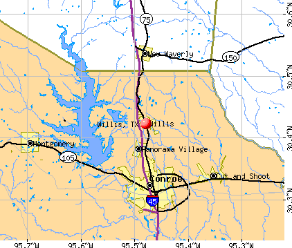 Willis, TX map