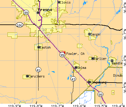 Fowler, CA map