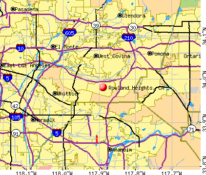 Rowland Heights, CA map