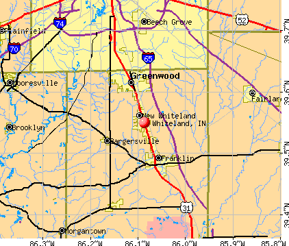 Whiteland, IN map