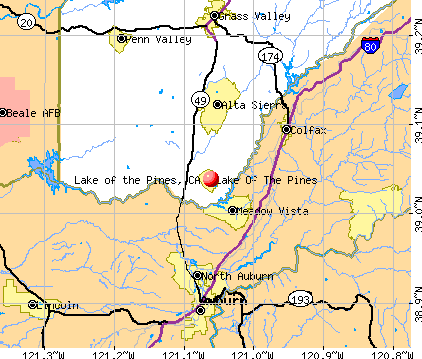 Lake of the Pines, CA map