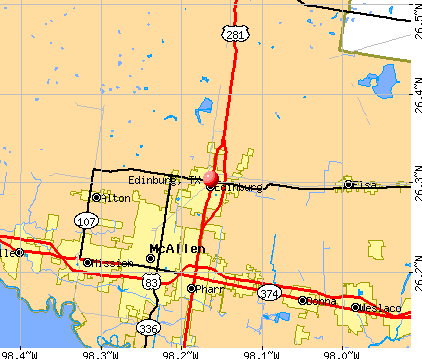 Edinburg, TX map