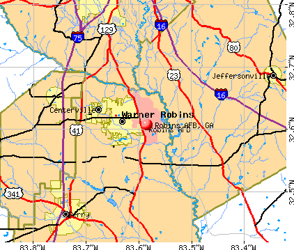 Robins AFB, GA map