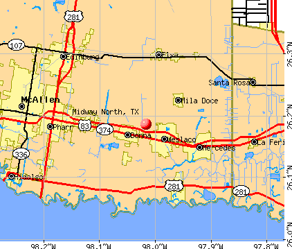 Midway North, TX map