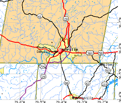 Danville, VA map