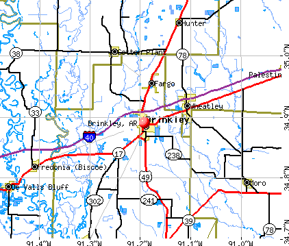 Brinkley, AR map