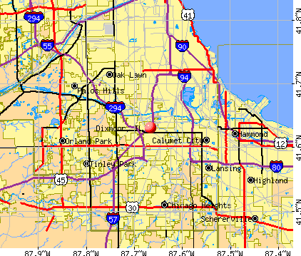 Dixmoor, IL map