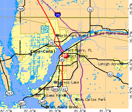 Fort Meyer Florida Map