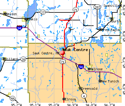 Sauk Centre, MN map