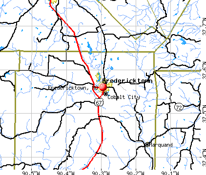 Fredericktown, MO map