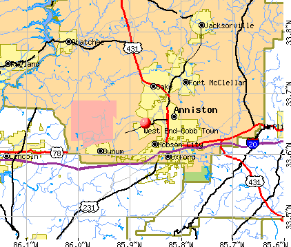West End-Cobb Town, AL map