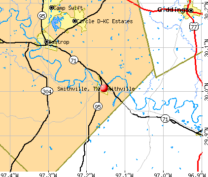 Smithville, TX map
