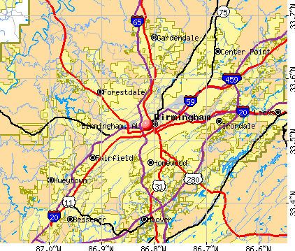Birmingham, AL map