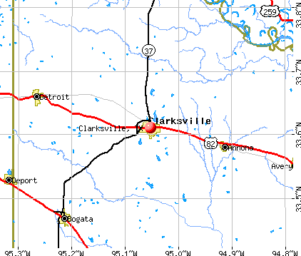 Clarksville, TX map