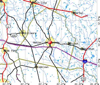 Metter, GA map