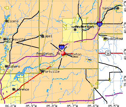 Pendleton, IN map