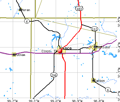 Cisco, TX map